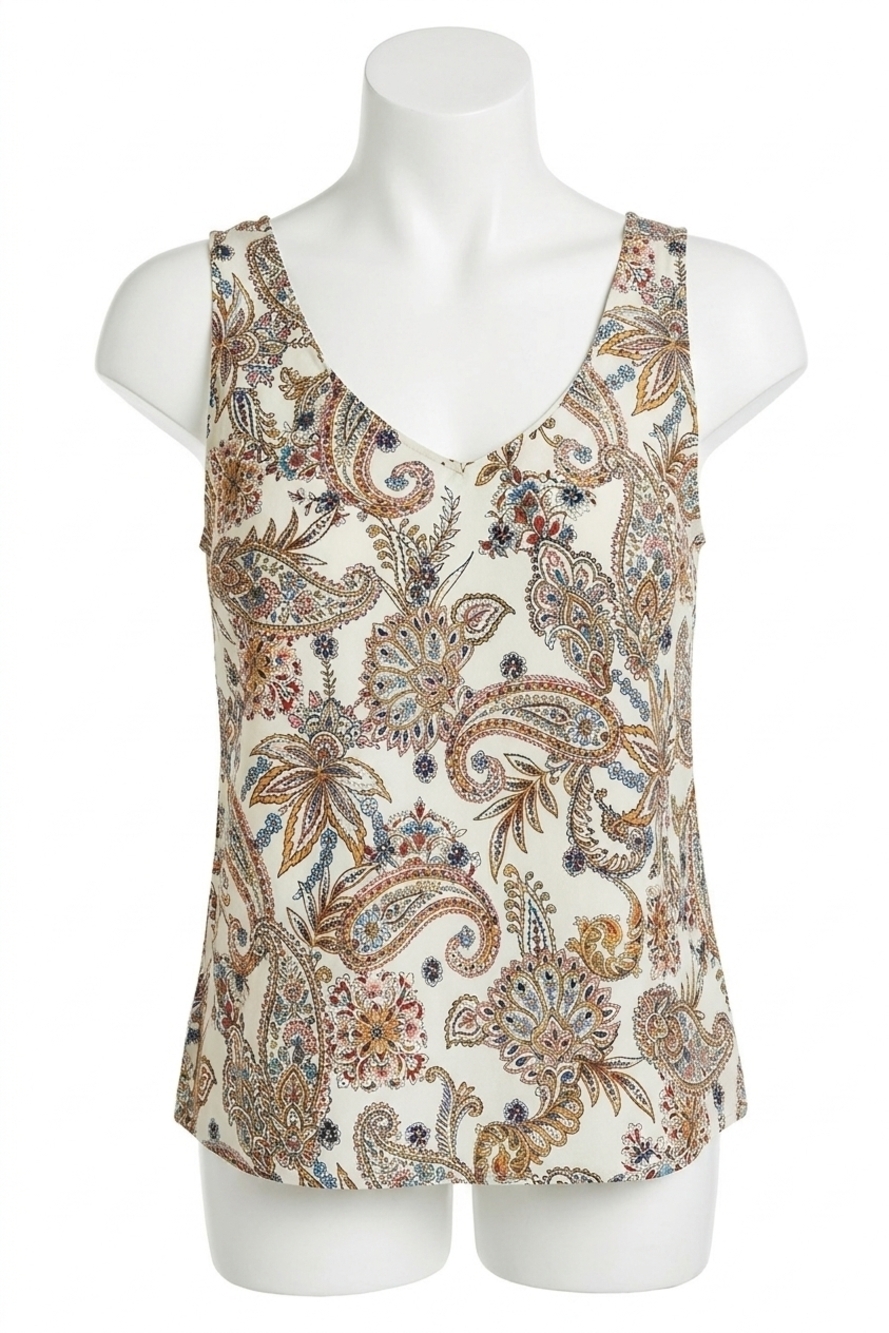NEW DREW perry floral tank top in ivory